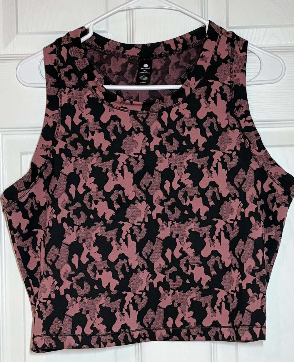90 Degree by Reflex Tank Top Size XL Pink Black Animal Print Active
